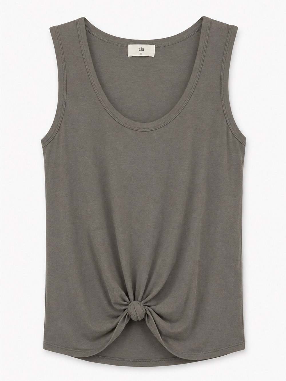 T.La Olive Knot-Front Tank Top